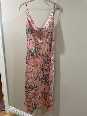 Guess Pink Floral Slip Midi Dress